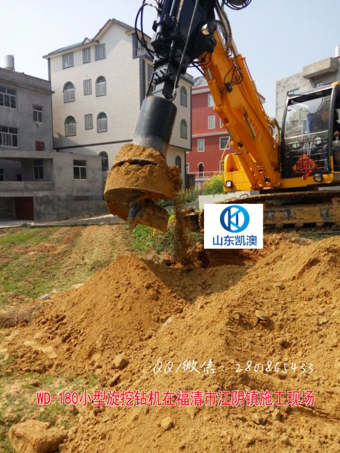 WD-180小型旋挖钻机在福清市江阴镇施工现场